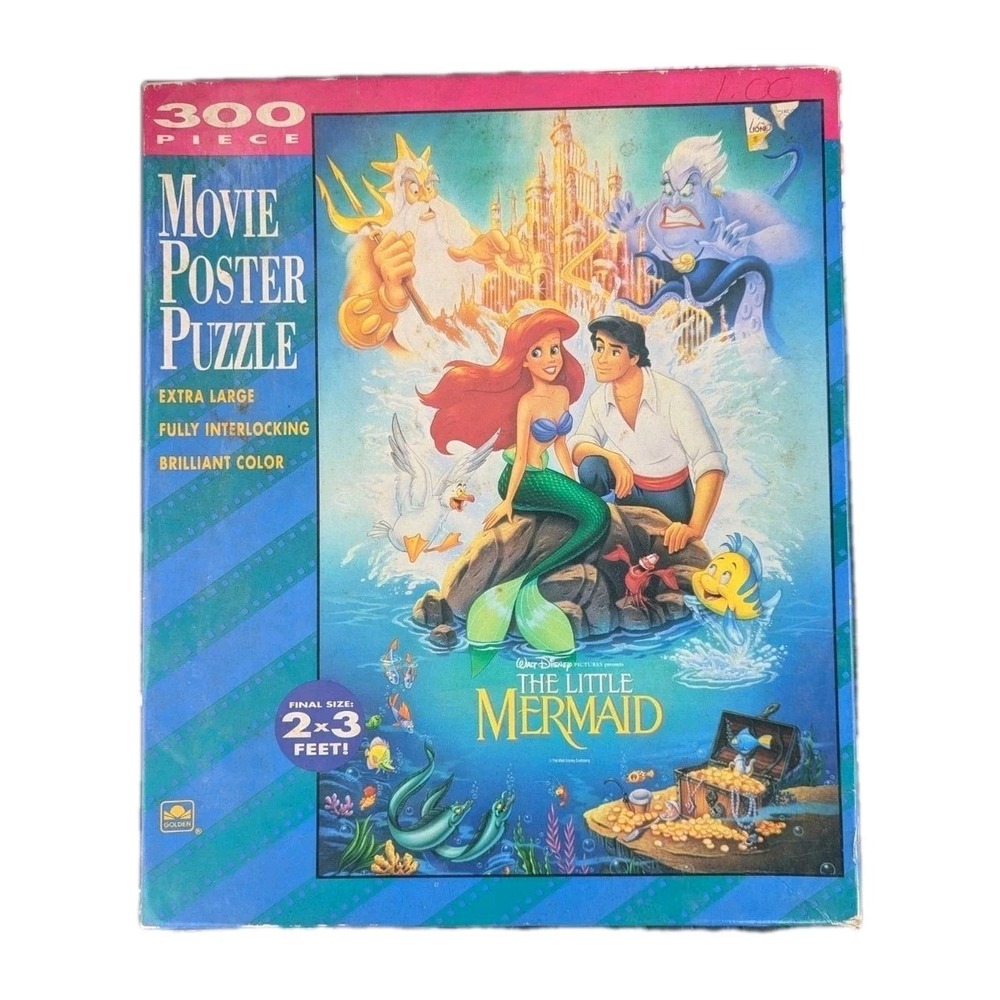 Vintage Golden Disney's The Little Mermaid Banned Cover Movie Poster Puzzle
